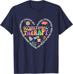 Occupational Therapy Groovy Occupational Therapist OT T-Shirt - T-Shirt | Navy