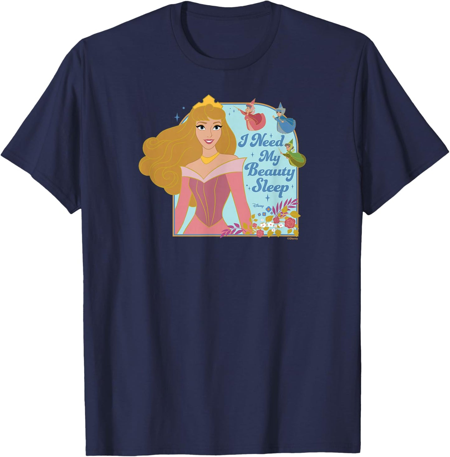 Disney Princess - Aurora Three Fairies Need My Beauty Sleep T-Shirt - T-Shirt | Navy