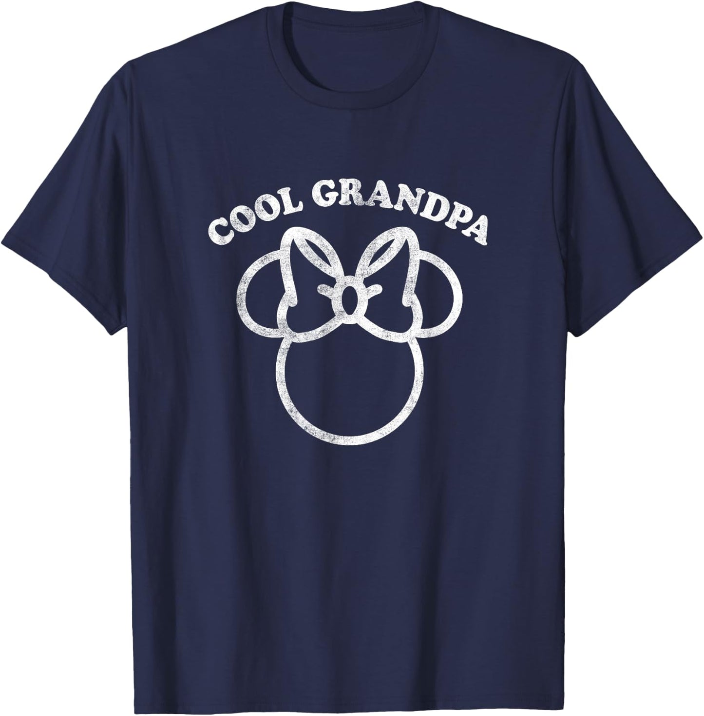 Disney Minnie Mouse Vintage Cool Grandpa Bow Outline Logo T-Shirt - T-Shirt | Navy