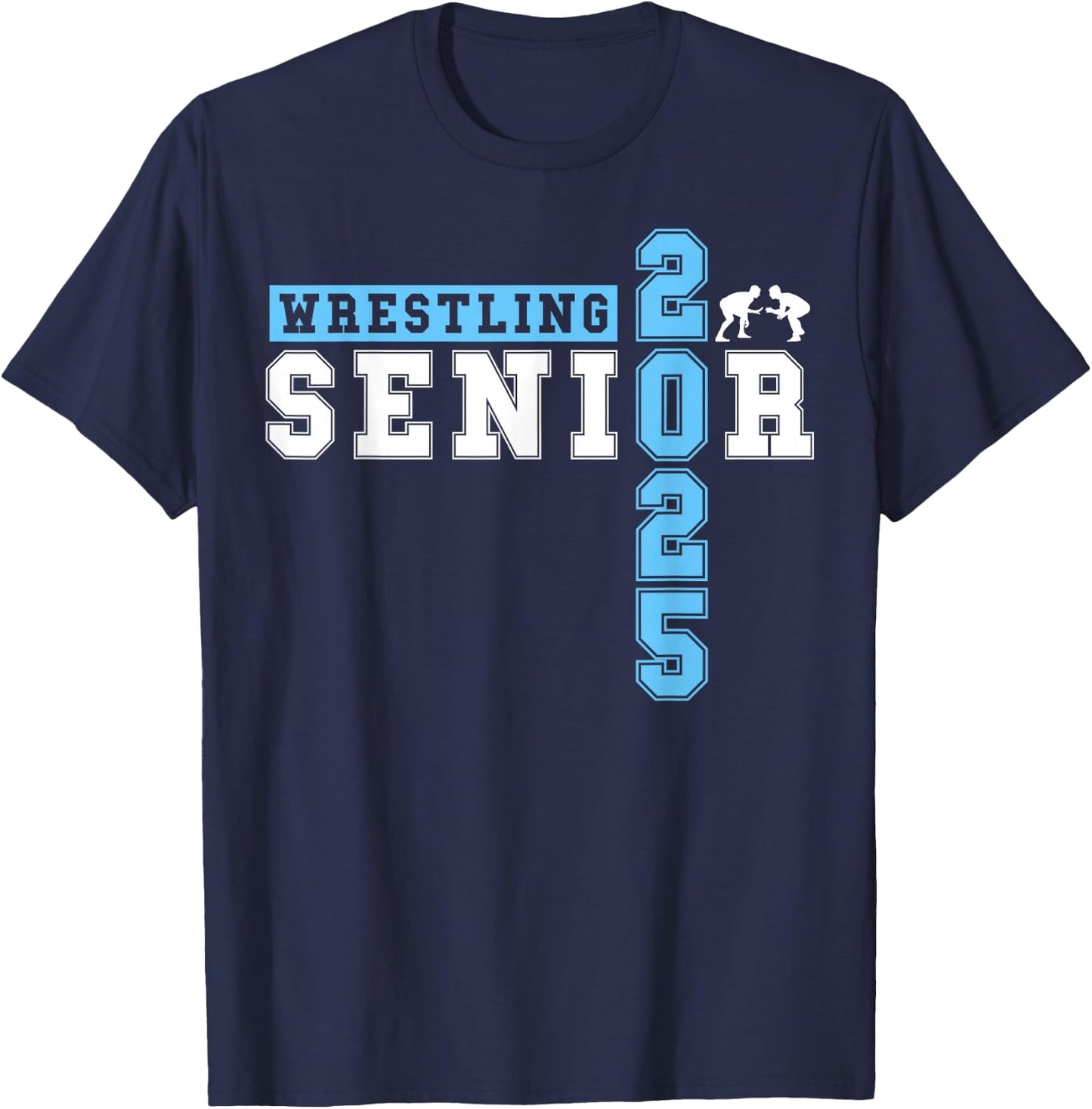 Wrestling Senior Night Wrestling Senior 2025 Graduation 39 T-Shirt - T-Shirt | Navy