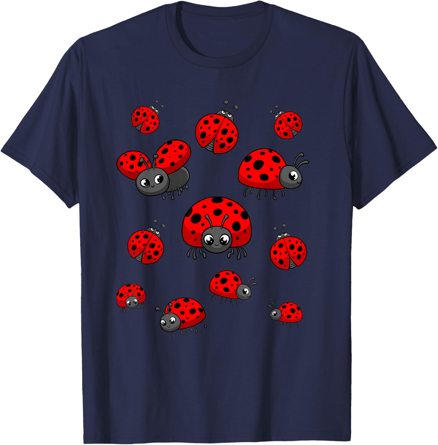 Ladybugs Art For Boy Girl Kid Toddler Insect Ladybug Lover T-Shirt - T-Shirt | Navy