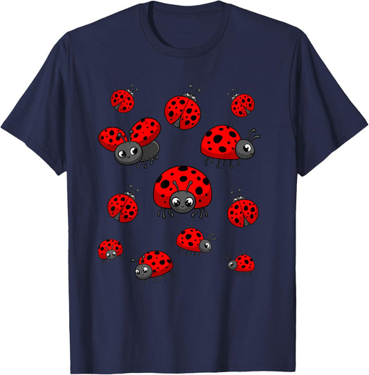 Ladybugs Art For Boy Girl Kid Toddler Insect Ladybug Lover T-Shirt - T-Shirt | Navy