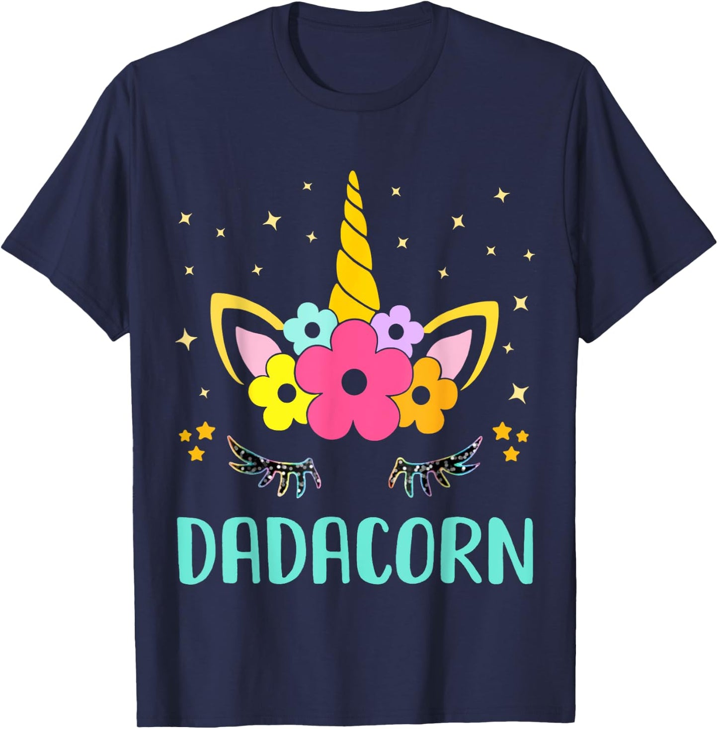 Dadacorn Dadicorn Daddycorn Unicorn Dad kids Fathers Day T-Shirt - T-Shirt | Navy