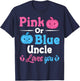 Pink Or Blue Uncle Loves You Halloween Gender Reveal Party T-Shirt - T-Shirt | Navy