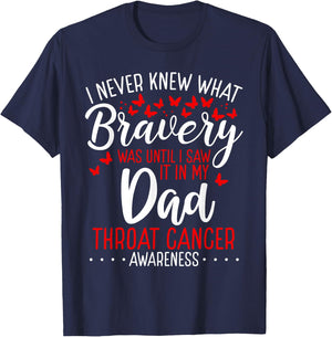 Throat Cancer Awareness Dad Fathers Day Warrior Survivor T-Shirt - T-Shirt | Navy