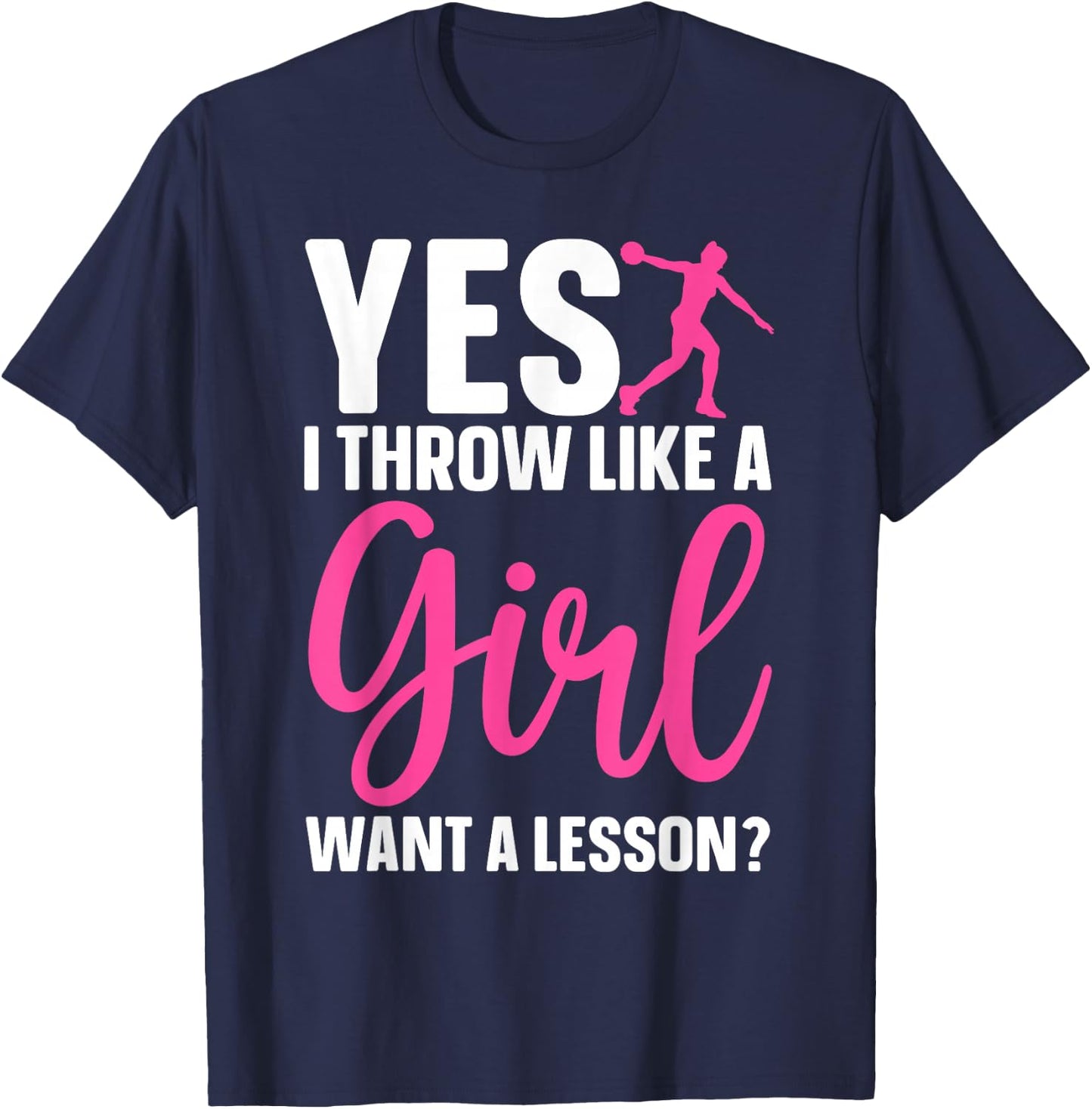 Discus Throwing Art Girls Athletics Discus Thrower T-Shirt - T-Shirt | Navy