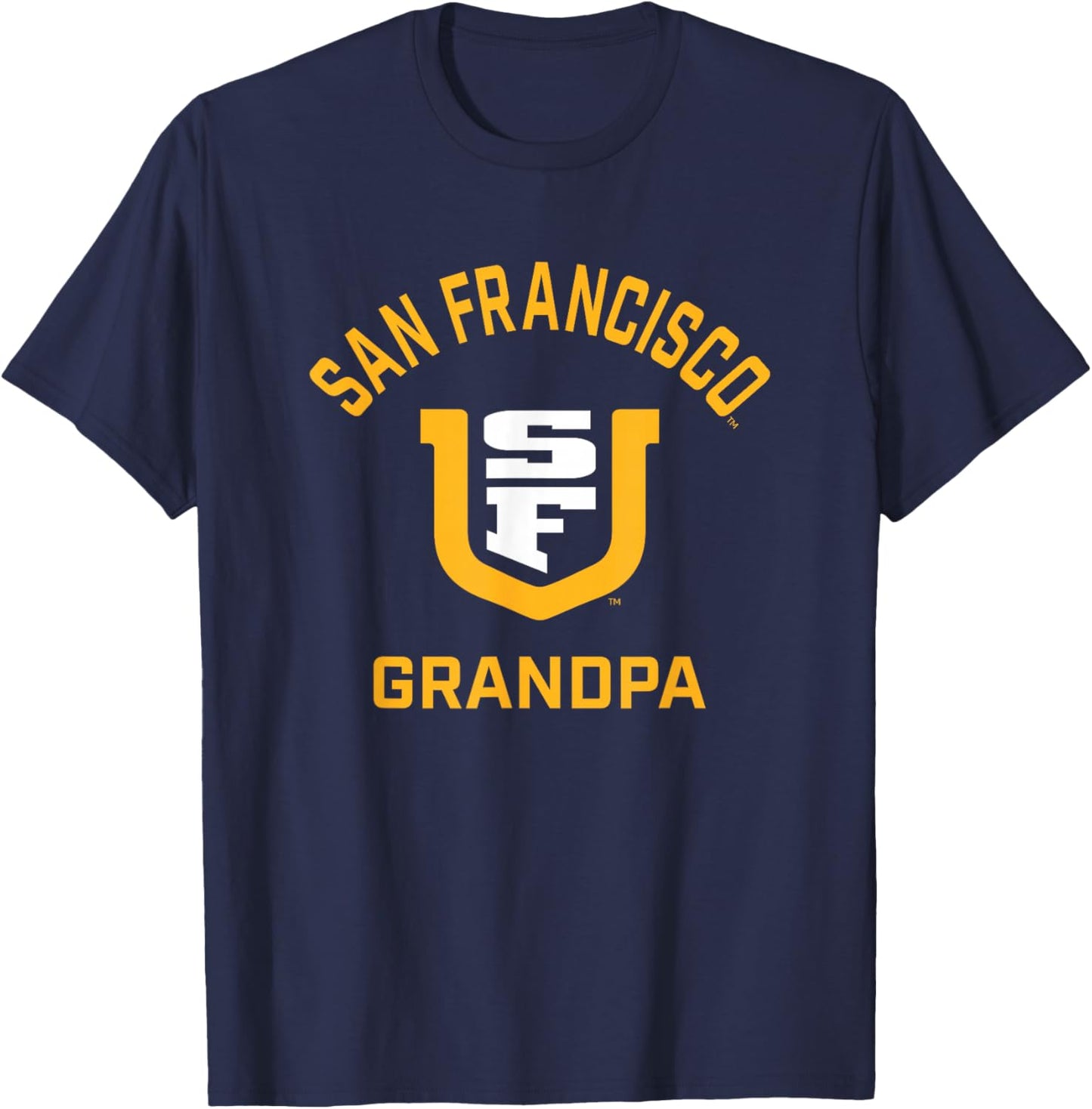 University of San Francisco USF Dons Arched Grandpa T-Shirt - T-Shirt | Navy