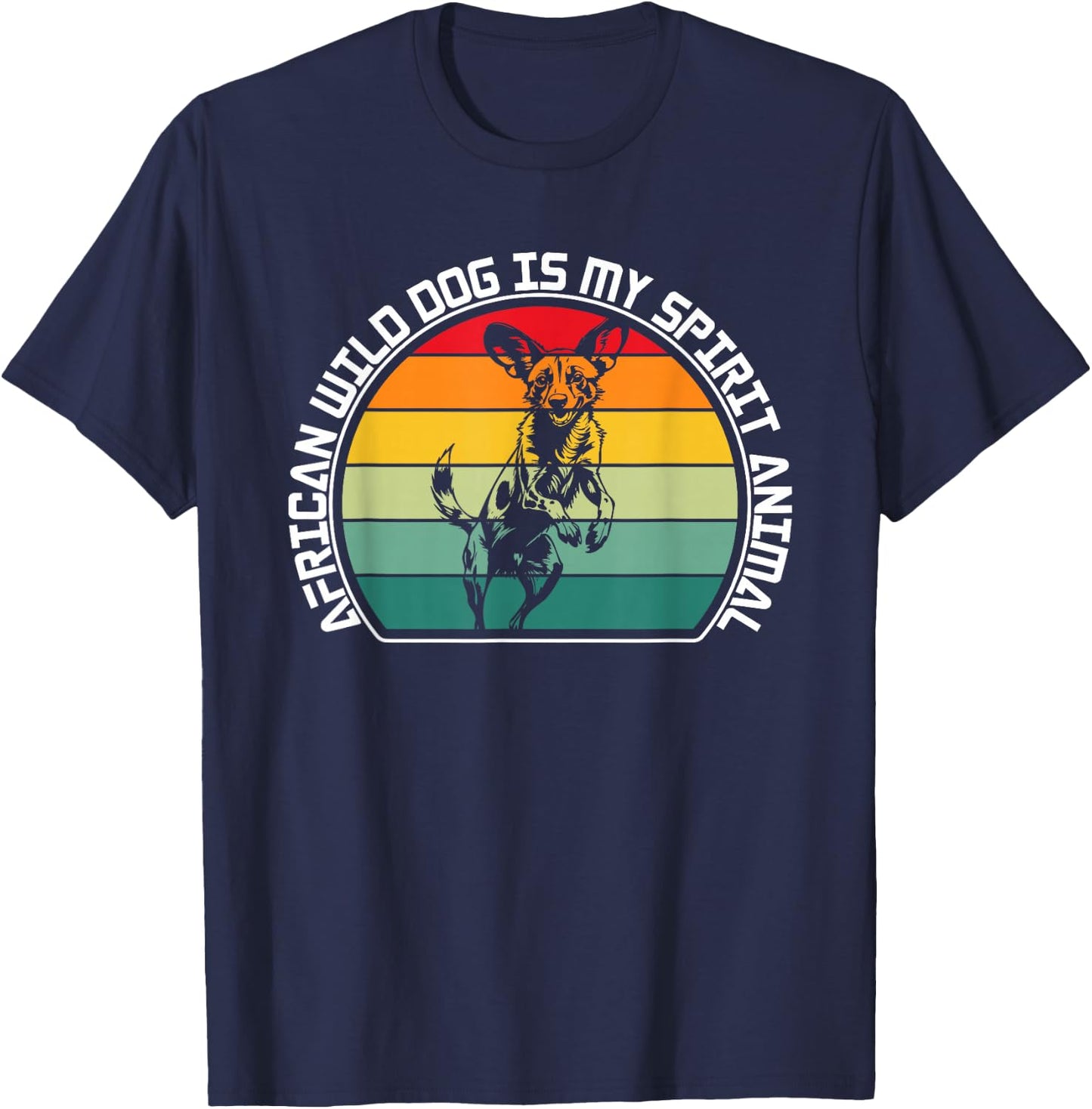 Painted Dog Lover Cape Hunting Dog Funny African Wild Dog T-Shirt - T-Shirt | Navy