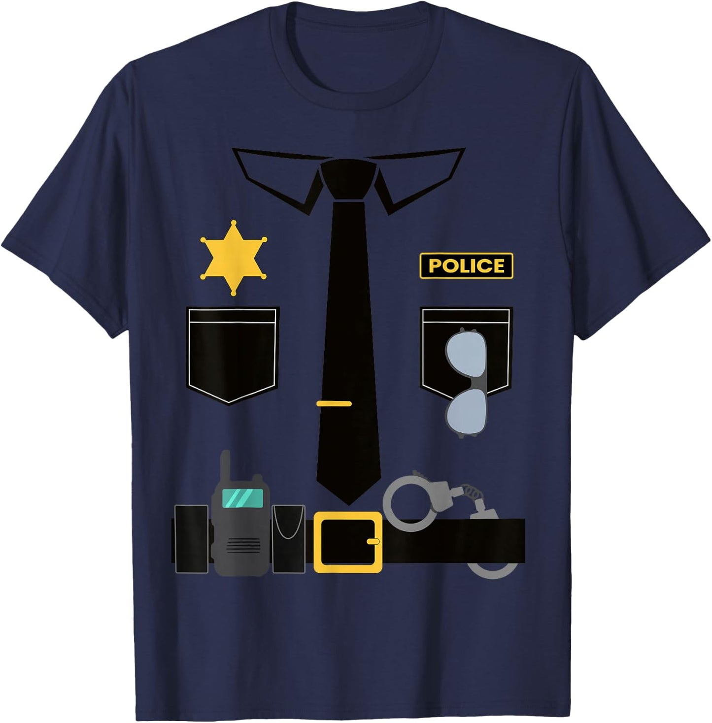 Police Costume For Kids Halloween Humor Law Enforcement T-Shirt - T-Shirt | Navy