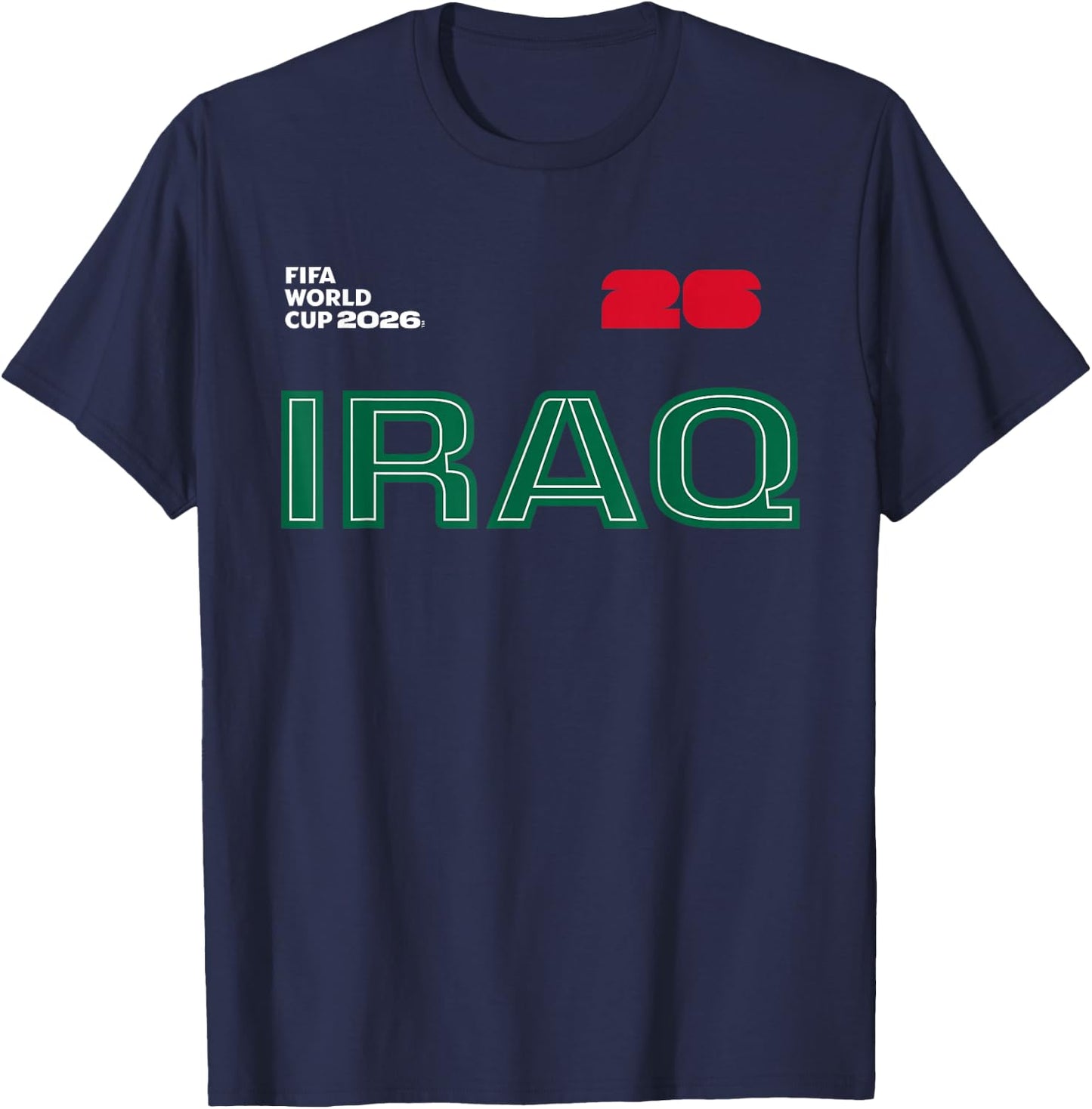 FIFA World CUP26 Iraq Outline Graphic T-Shirt - T-Shirt | Navy