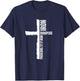 Iron Sharpens Iron Christian workout gym cross passage T-Shirt - T-Shirt | Navy