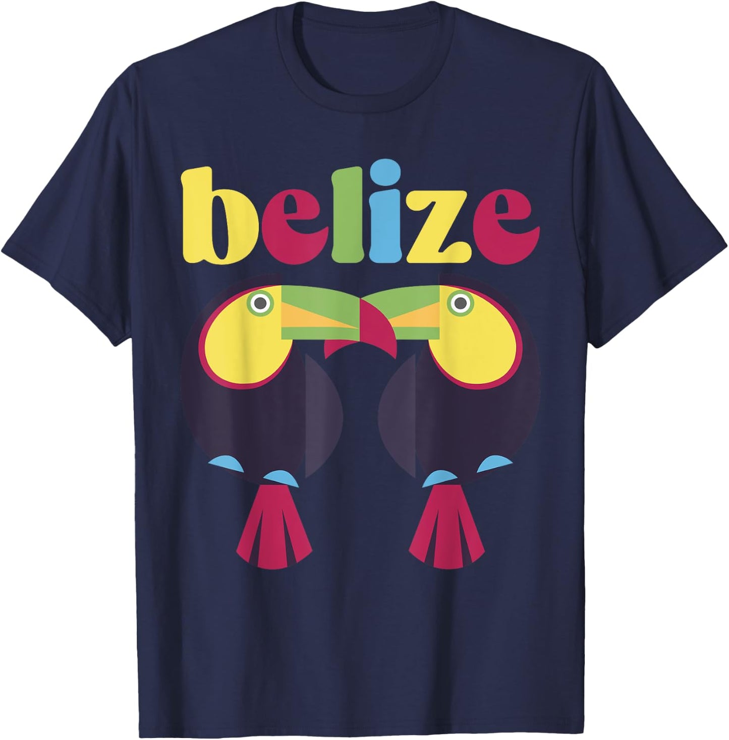 Belize Souvenir Toucan Tropical Birds T-Shirt - T-Shirt | Navy