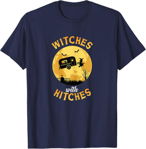 Witches With Hitches T Shirt RV Camping Costume Idea Nature T-Shirt - T-Shirt | Navy