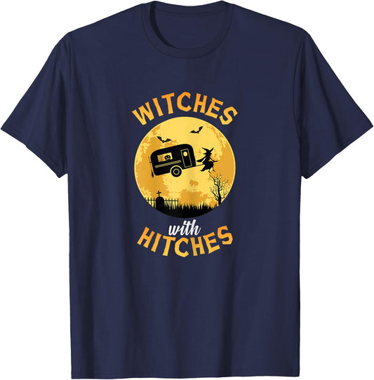 Witches With Hitches T Shirt RV Camping Costume Idea Nature T-Shirt - T-Shirt | Navy