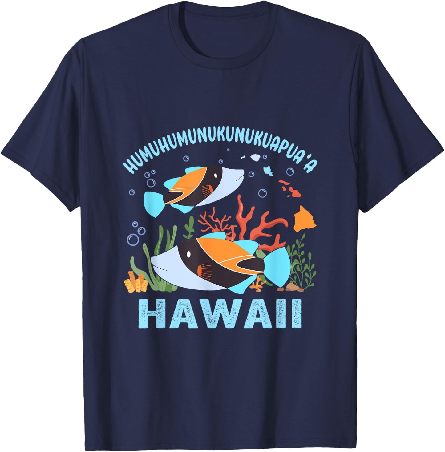 Humuhumunukunukuapua'a Hawaii Triggerfish Coral Reefs T-Shirt - T-Shirt | Navy