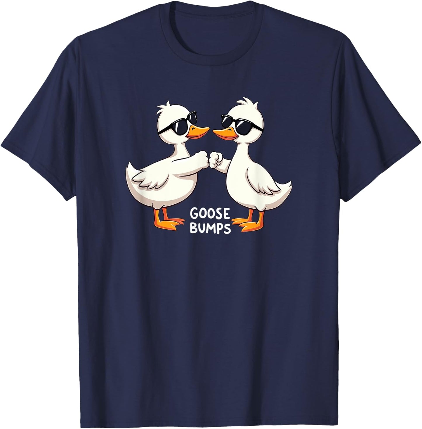 Goose Bumps Kids Cute Funny Geese Fist Bump Pun T-Shirt - T-Shirt | Navy