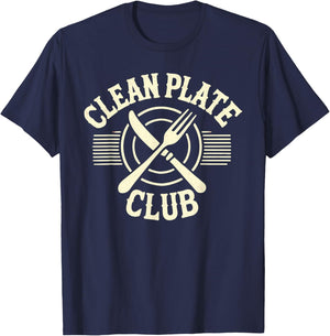 Clean Plate Club Thanksgiving Shirt Funny Thanksgiving Humor T-Shirt - T-Shirt | Navy