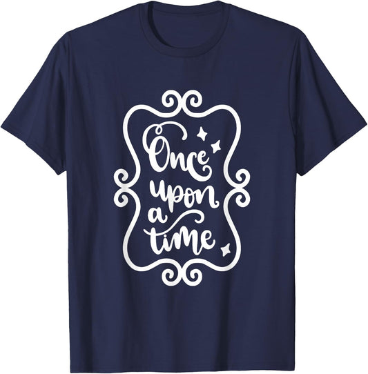Once Upon A Time Fairytale Book Lover Reading T-Shirt - T-Shirt | Navy