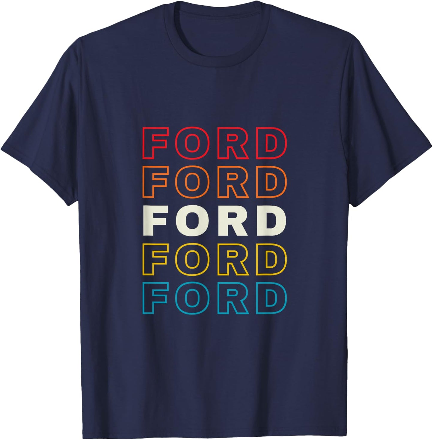 I Love Ford Personalized Retro Sunset First Name T-Shirt - T-Shirt | Navy