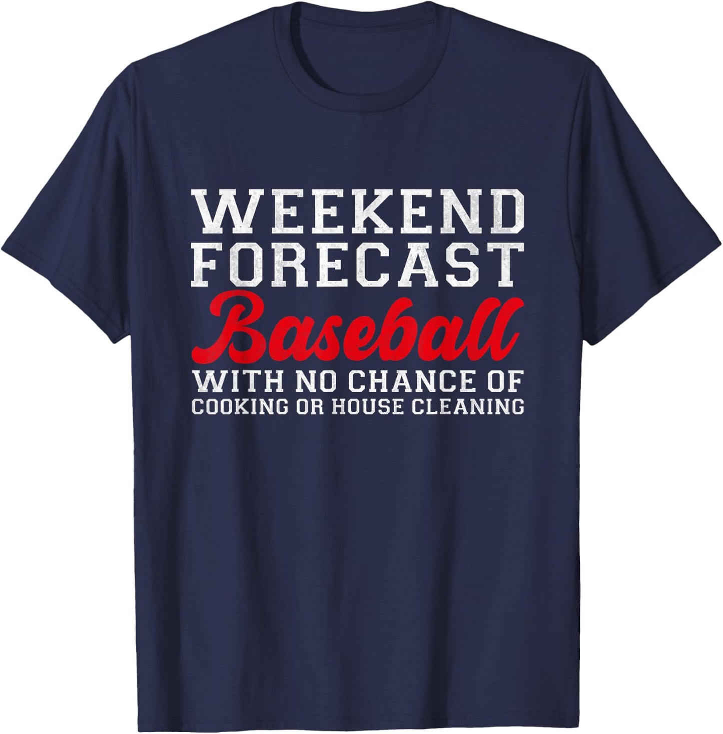 Retro Baseball Mom Mother's Day Weekend Forecast Baseball T-Shirt - T-Shirt | Navy