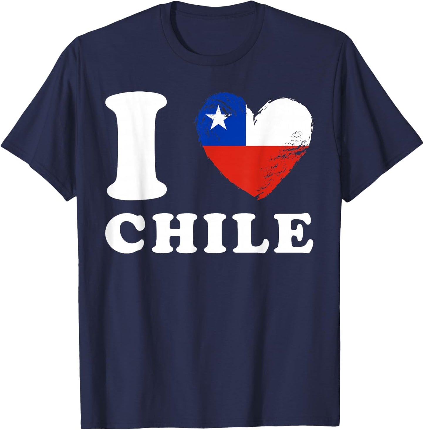 I Love Chile - Heart Flag Chile T-Shirt - T-Shirt | Navy