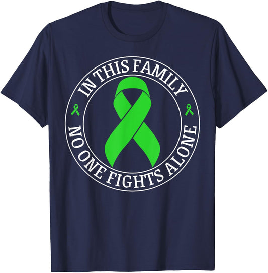 In This Family No-one Fight Alone Lymphoma Cancer Awareness T-Shirt - T-Shirt | Navy