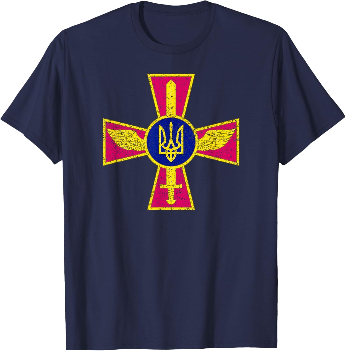 Ukrainian Air Force Emblem Ukraine Armed Forces Uaf T-Shirt - T-Shirt | Navy