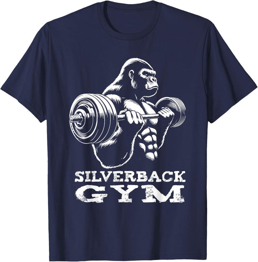 Silverback Gym Gorilla Weightlifting Workout Fitness T-Shirt - T-Shirt | Navy
