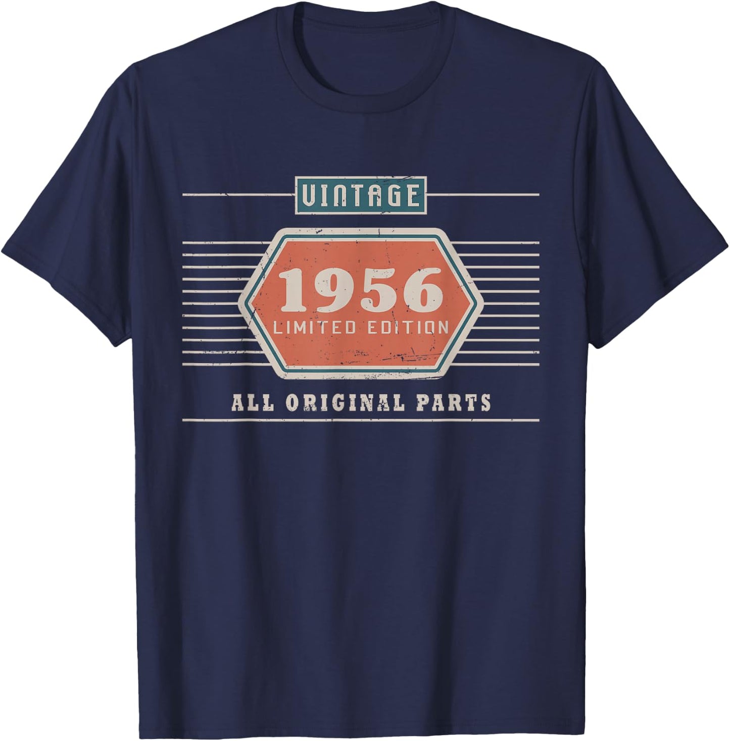 Vintage 1956, Retro 70th Birthday, 70 Years Old Birthday T-Shirt - T-Shirt | Navy
