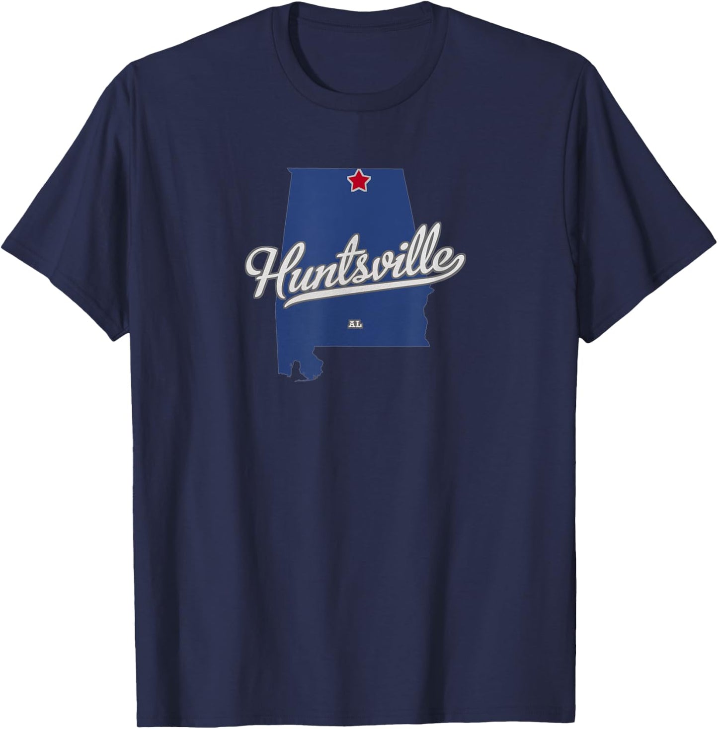 Huntsville Alabama AL Map T-Shirt - T-Shirt | Navy