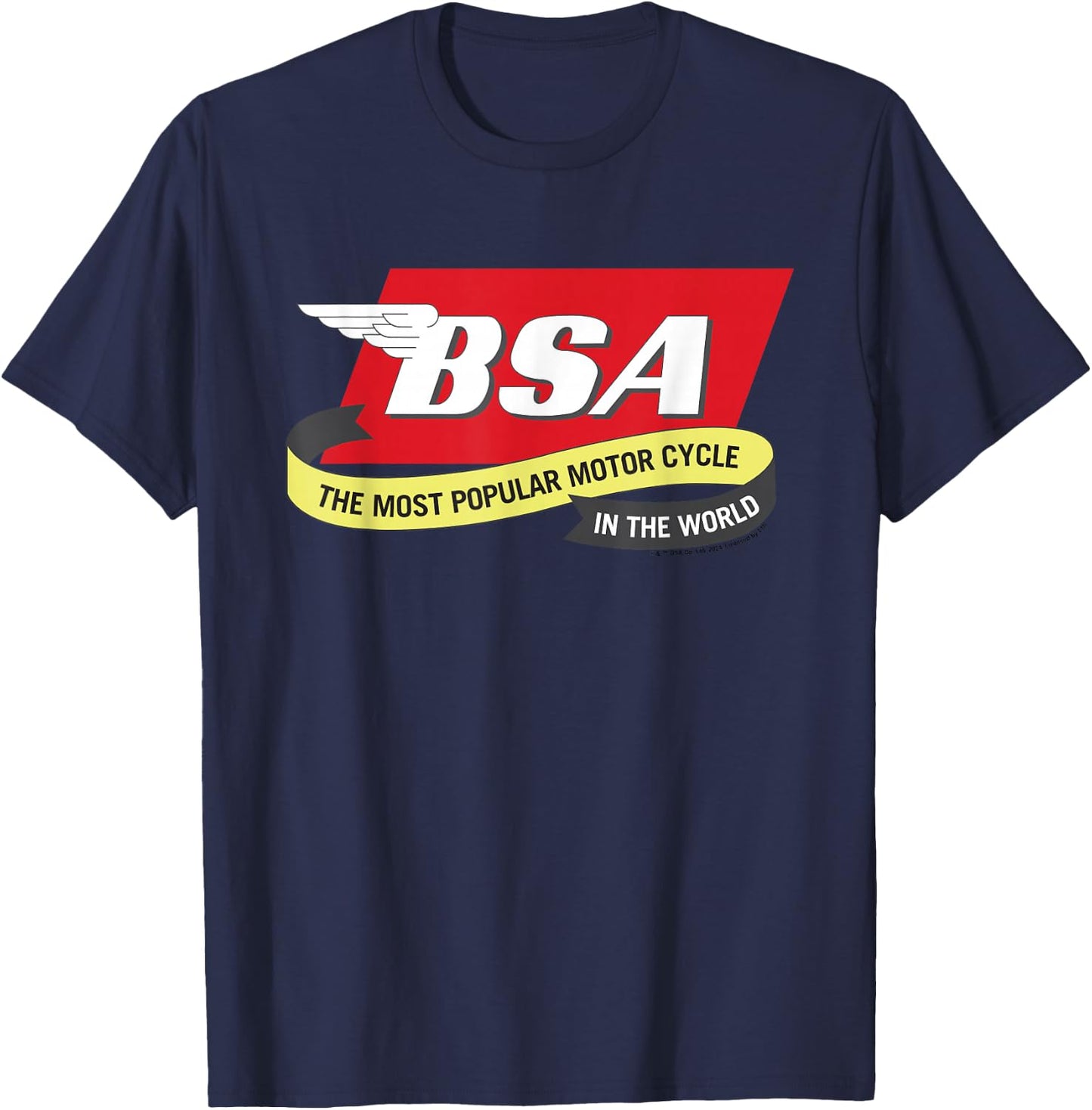 BSA Wingtip Logo Most Popular Motor Cycle T-Shirt - T-Shirt | Navy
