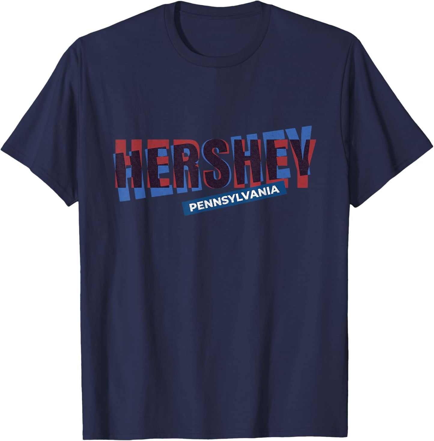 Hershey Pennsylvania Home Retro Vintage Typography T-Shirt - T-Shirt | Navy
