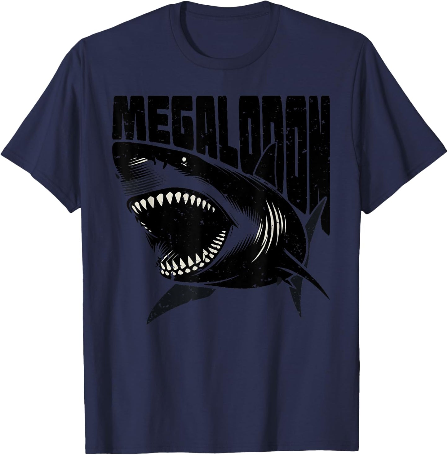 Megalodon shark lovers retro megalodons T-Shirt - T-Shirt | Navy