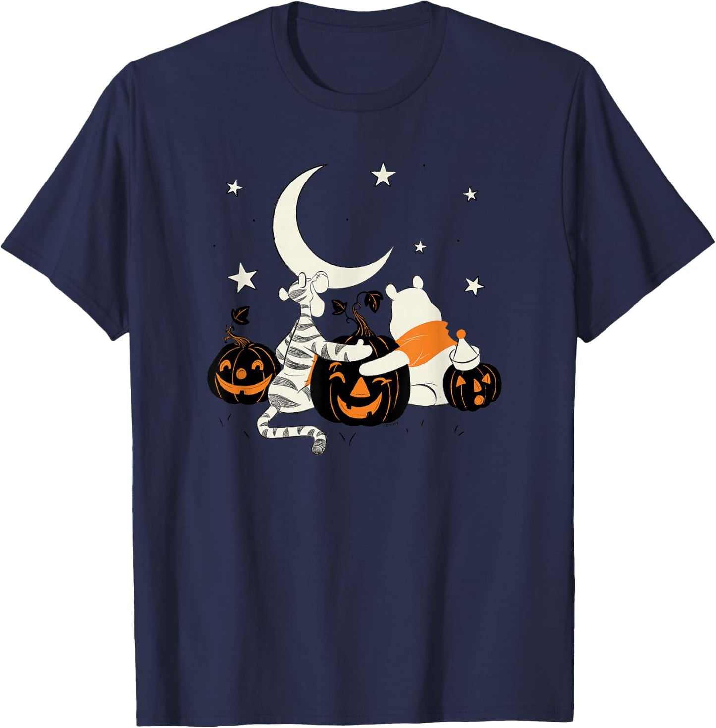 Winnie The Pooh - Halloween Tigger and Pooh Pumpkins T-Shirt - T-Shirt | Navy