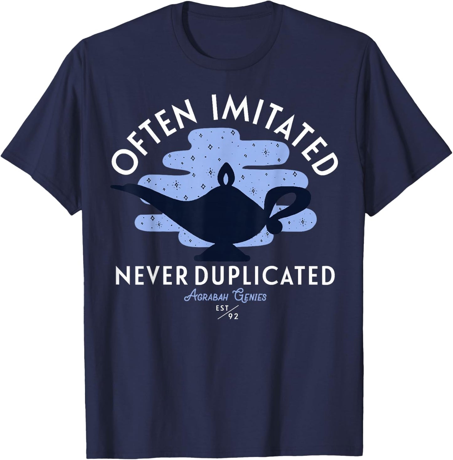 Disney Aladdin Genie Often Imitated Never Duplicated T-Shirt - T-Shirt | Navy