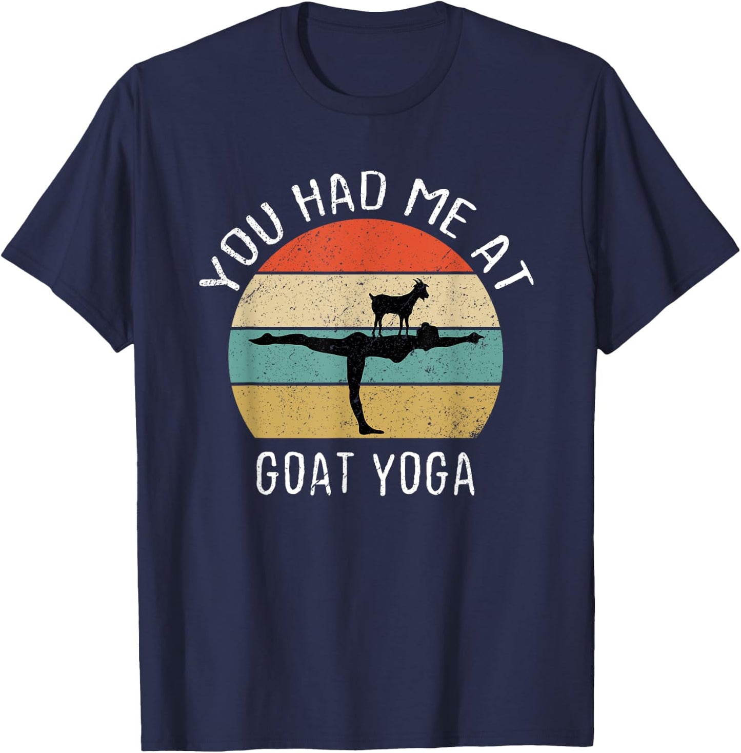 Goat Yoga Retro You Had Me At Baa Maste Goat Yoga Women T-Shirt - T-Shirt | Navy