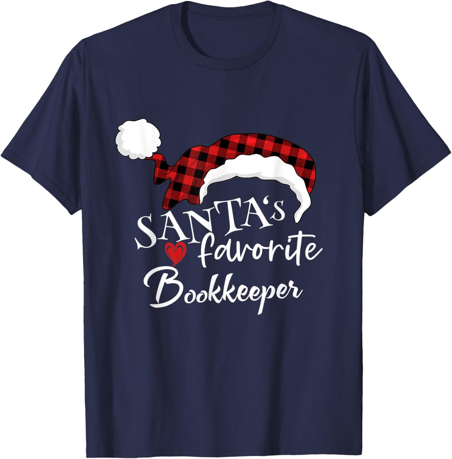 Santa's Favorite Bookkeeper T-Shirt - T-Shirt | Navy
