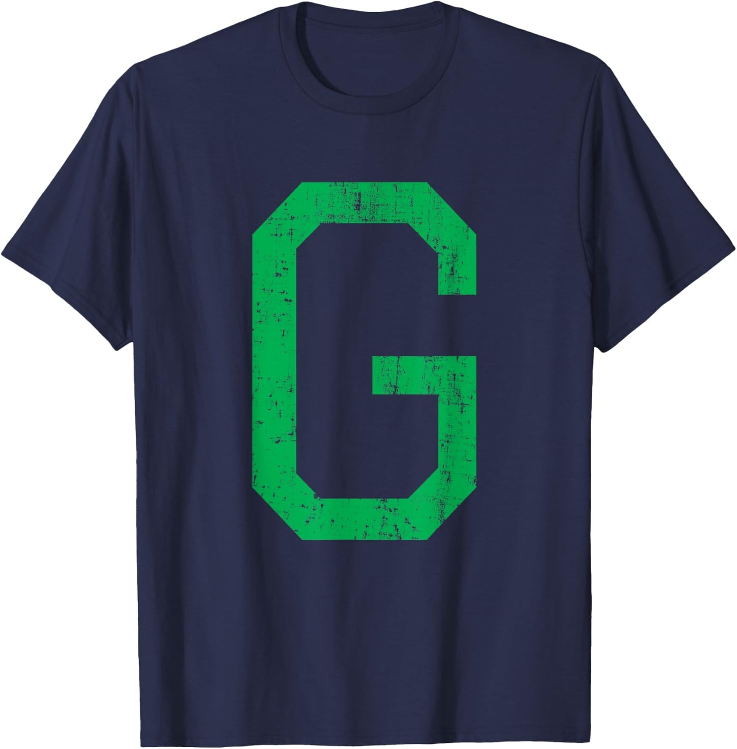 Letter G Uppercase Alphabet Initial Classic School College T-Shirt - T-Shirt | Navy