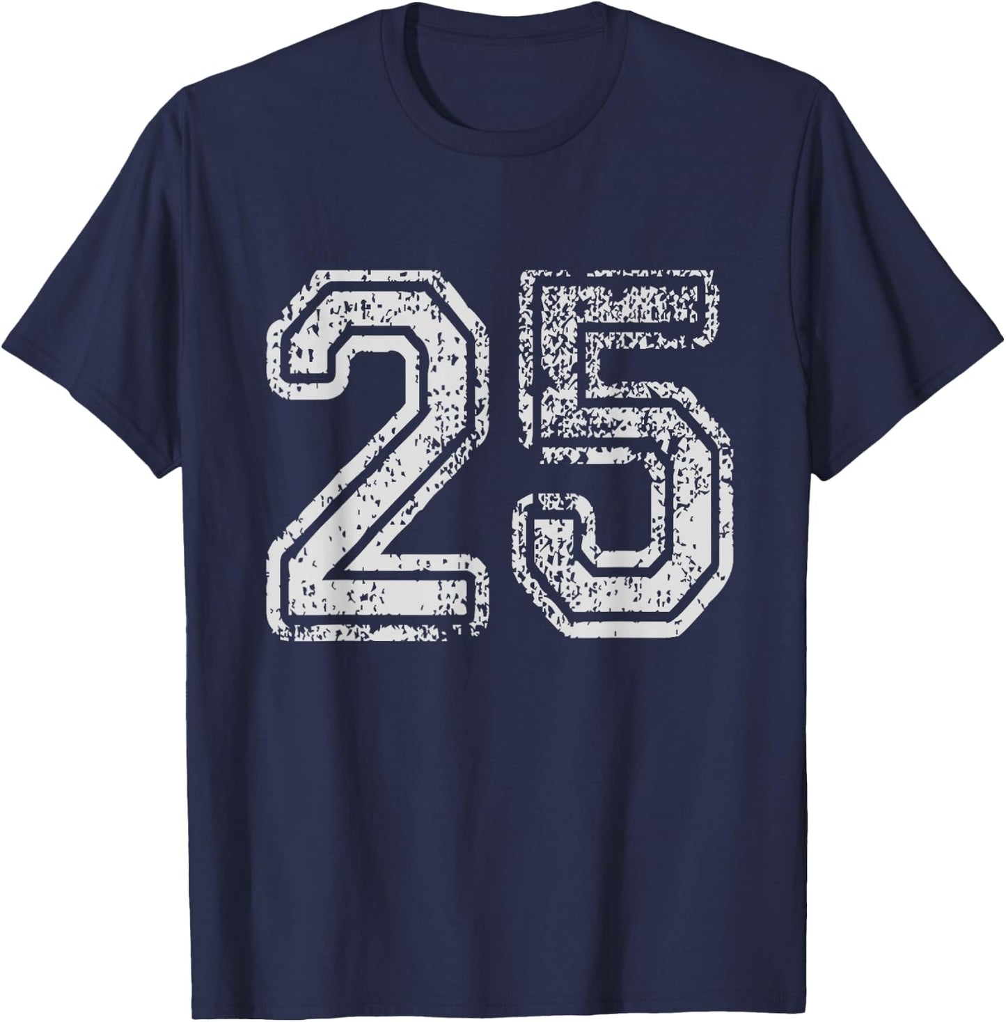 Team Jersey Uniforms Number 25 School Sports 25th Birthday T-Shirt - T-Shirt | Navy