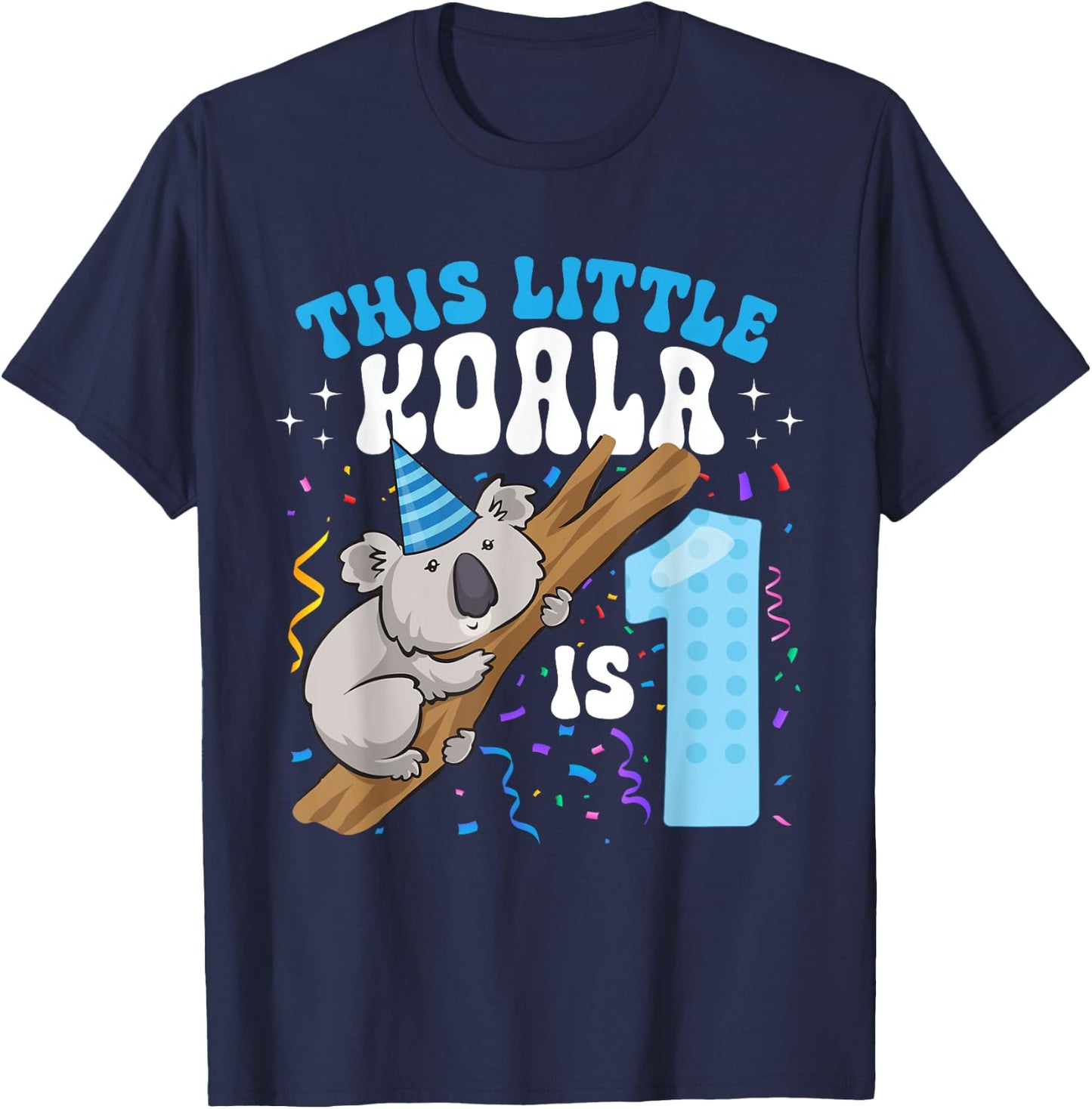 This Little Koala Is 1 Year Old 1st Birthday Party Koala T-Shirt - T-Shirt | Navy