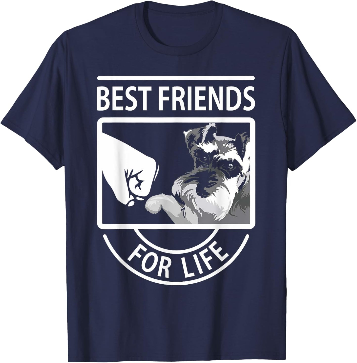 Schnauzer Best Friends For Life T-Shirt - T-Shirt | Navy