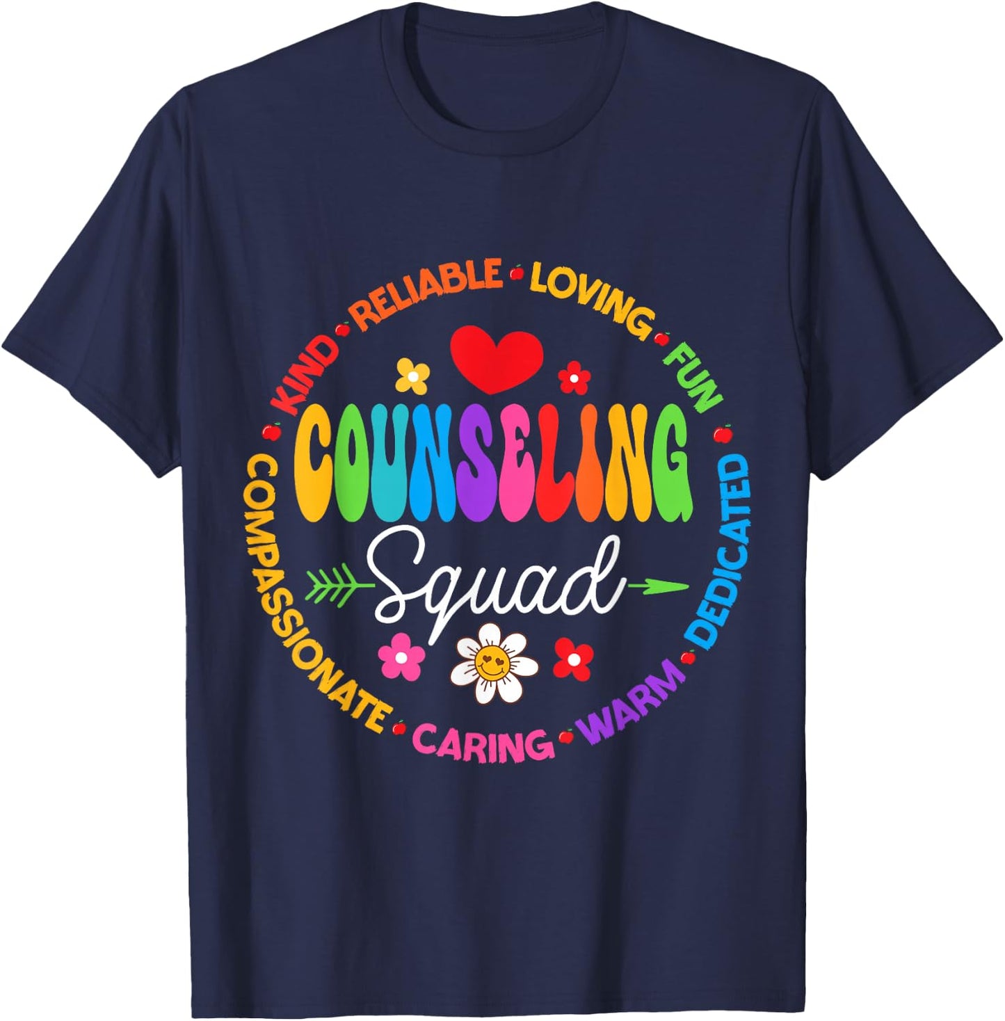 Groovy Counseling Squad Office Appreciation Back to School T-Shirt - T-Shirt | Navy