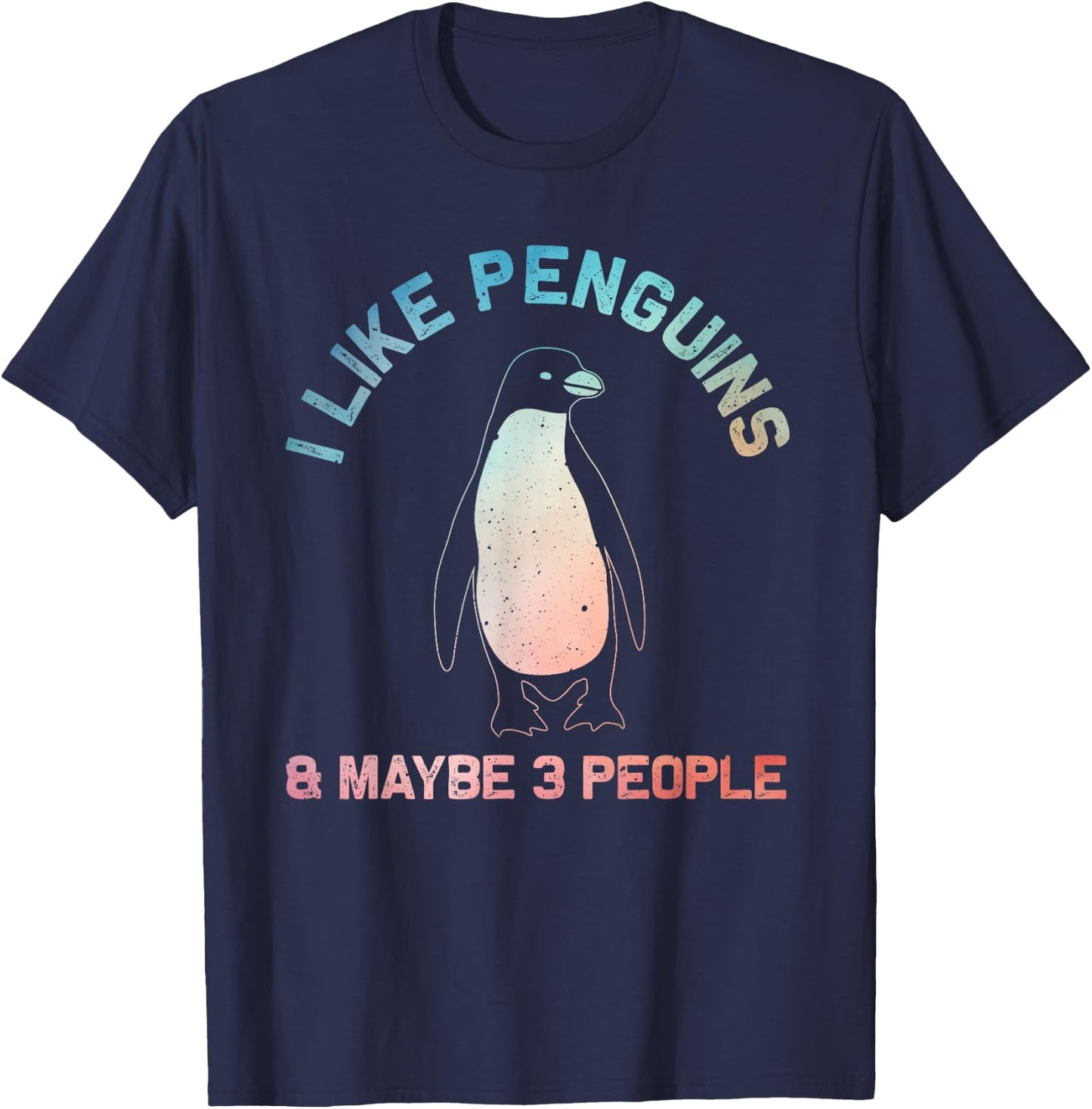 Cool Penguin Design Women Kids Animal Penguin Lover T-Shirt - T-Shirt | Navy