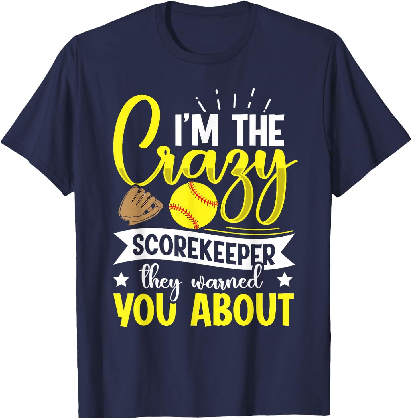 Softball Scorekeeper Design for a Score Book Keeper T-Shirt - T-Shirt | Navy