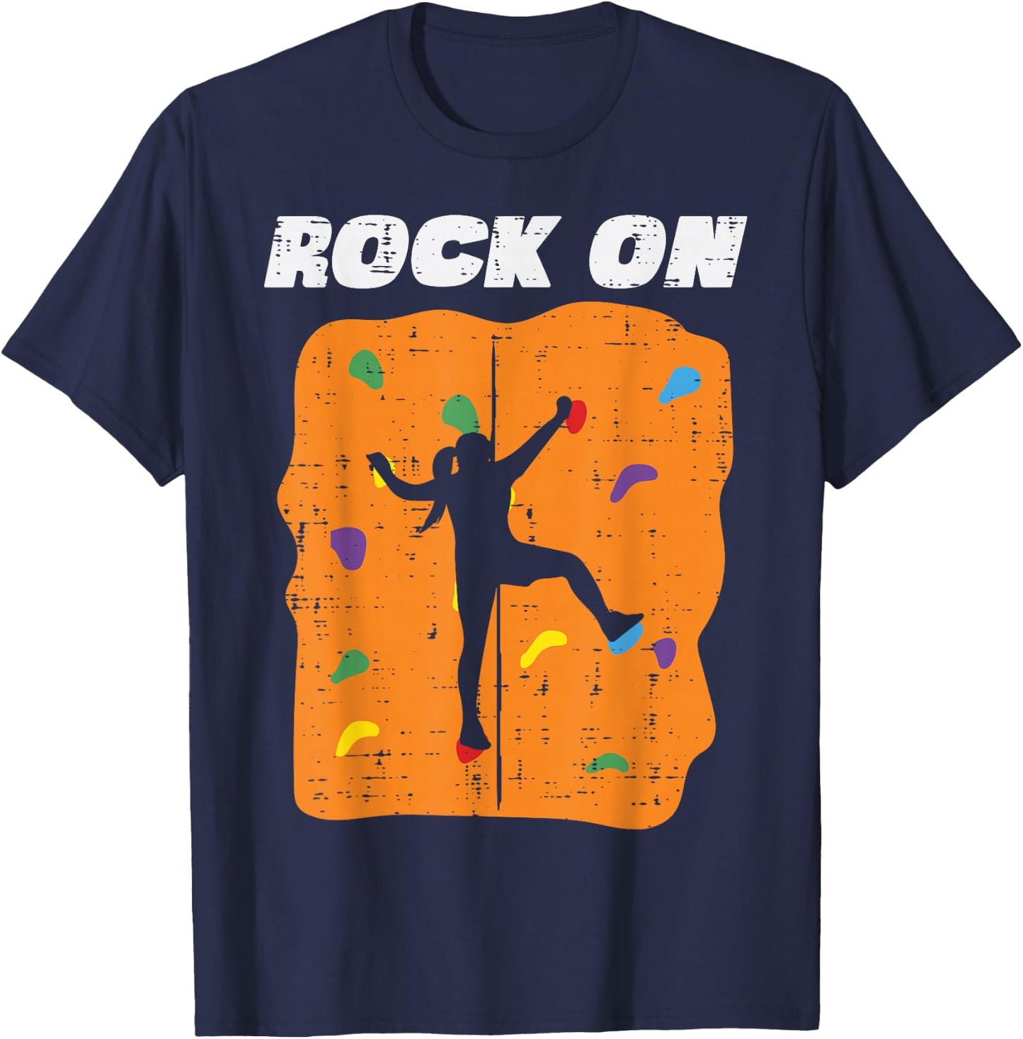 Climbing Rock On Wall Climber Bouldering Women Girls Kids T-Shirt - T-Shirt | Navy