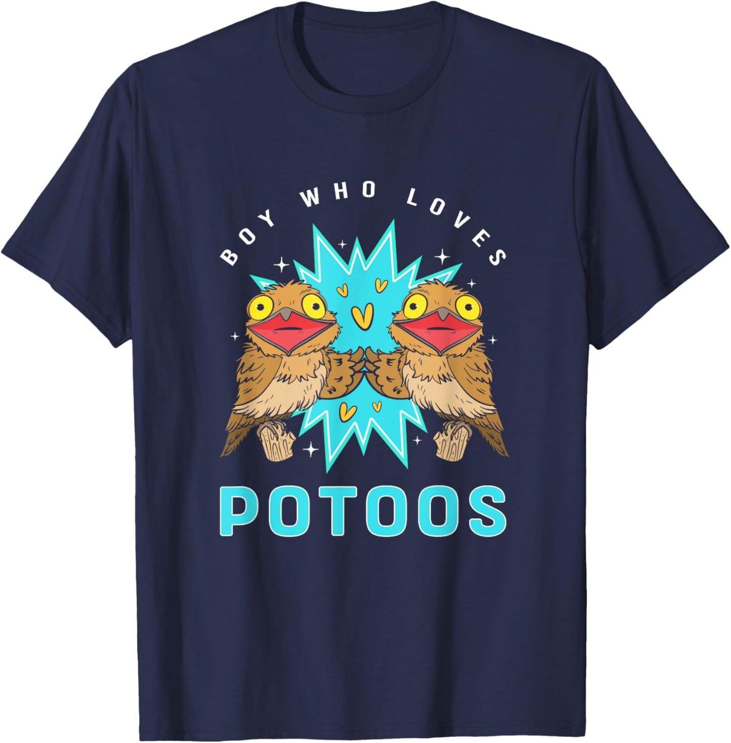 Funny Potoo Bird Lover Boy Who Loves Potoos T-Shirt - T-Shirt | Navy