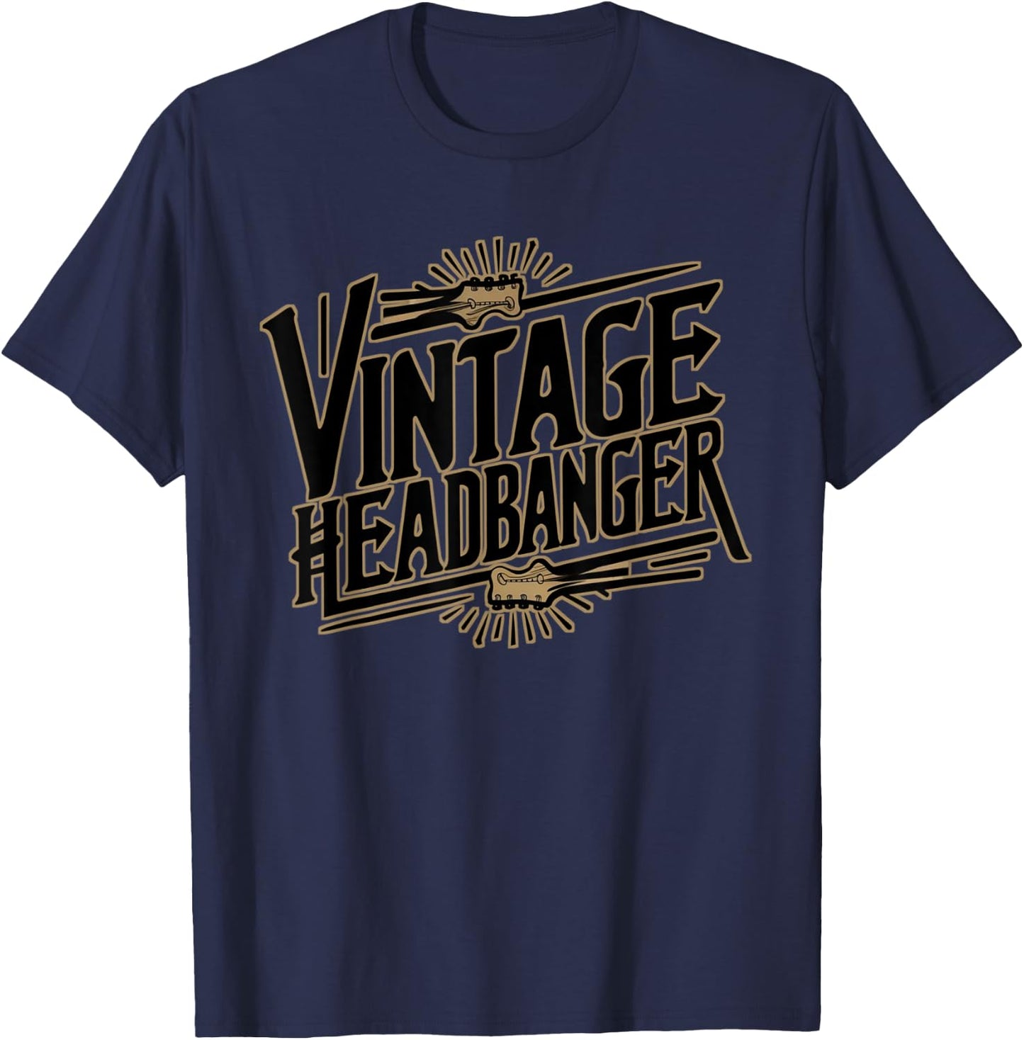 Vintage Headbanger 80's Heavy Metal Music Lovers Funny T-Shirt - T-Shirt | Navy
