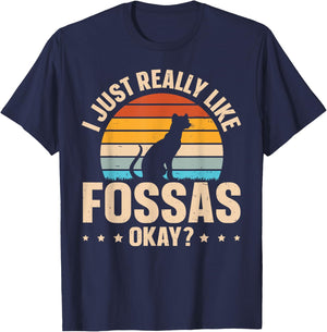 Fossa Madagascar Animal Design for a Fossa expert T-Shirt - T-Shirt | Navy