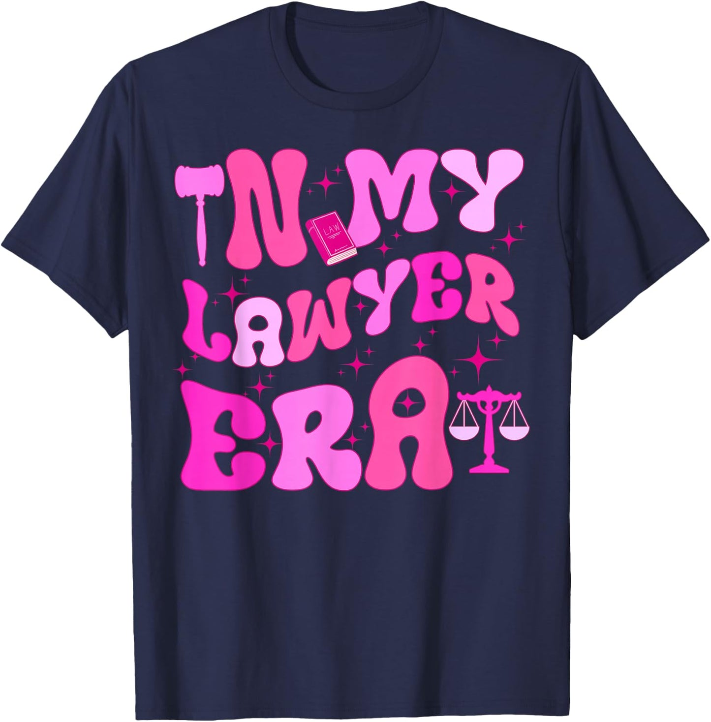 in My Lawyer Era Attorney Retro Groovy Law Student T-Shirt - T-Shirt | Navy