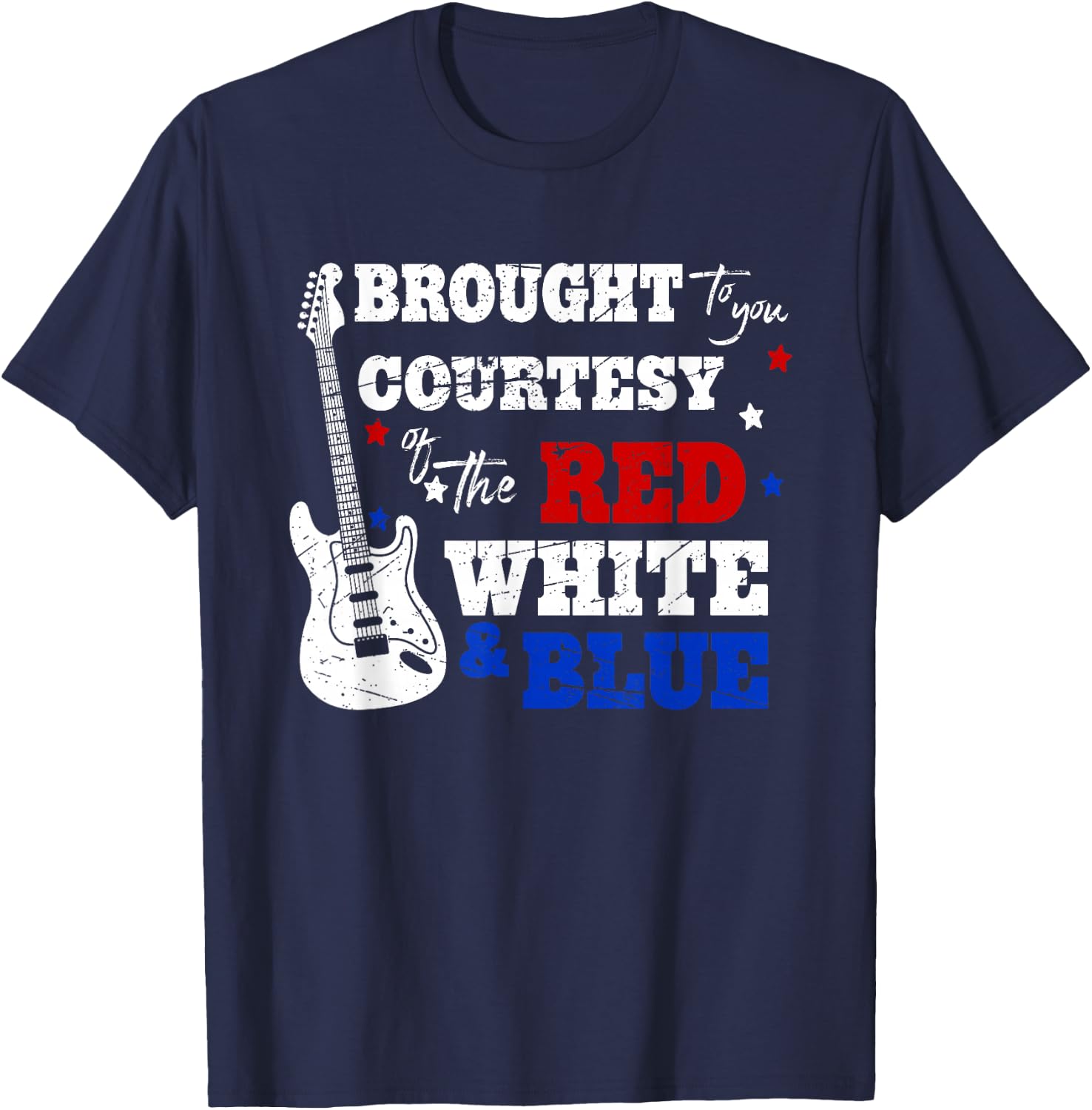 Courtesy Of The Red White And Blue, Western Country Music T-Shirt - T-Shirt | Navy
